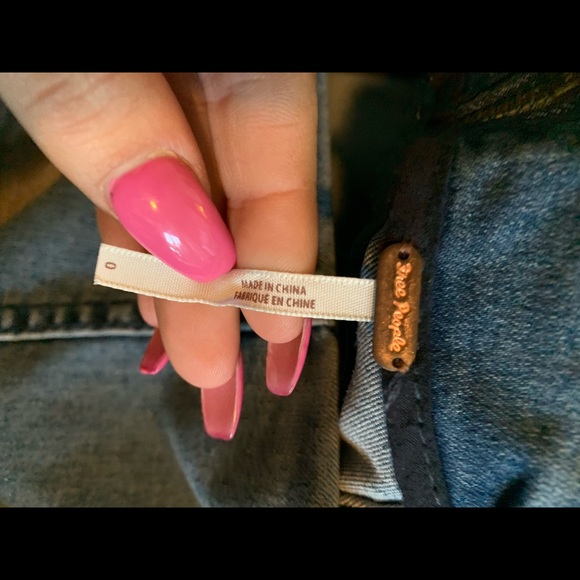 Free people blue denim skirt size 0 - Picture 4 of 4